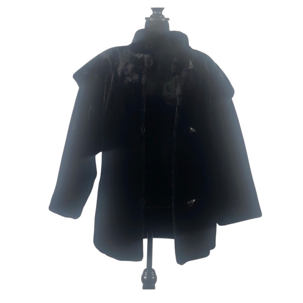 Vintage Sportowne Black Faux Fur Coat,Expressly for Dillards,size 6 - Picture 3 of 15